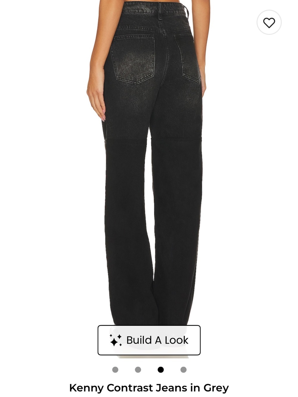 superdown Kenny Contrast Wide-Leg Jeans in Black